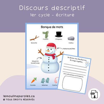 Bonhomme de neige mystère - 1er cycle - écriture