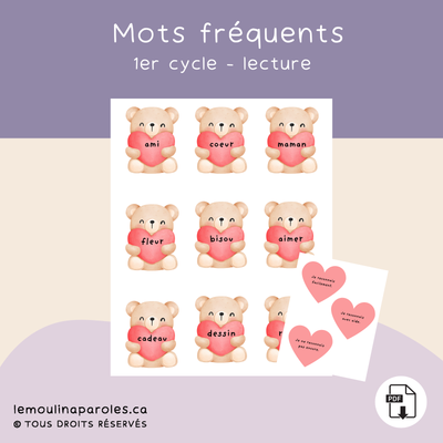 Le tri des mots secrets - St-Valentin - 1er cycle