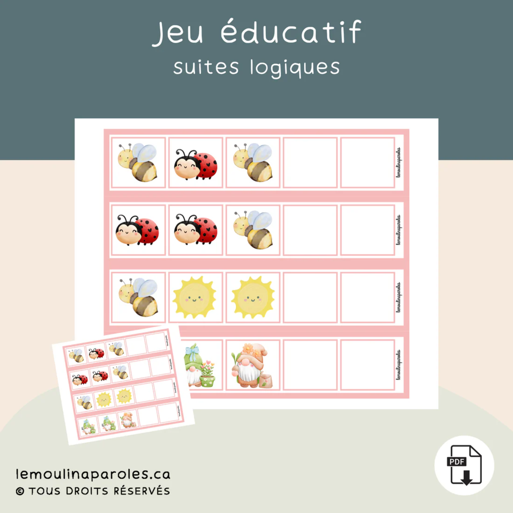 Jeu orthophonie printemps catégorisation intrus vocabulaire