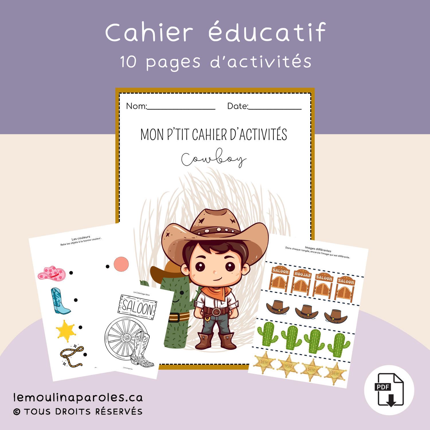 Cahier d'activités - cowboy