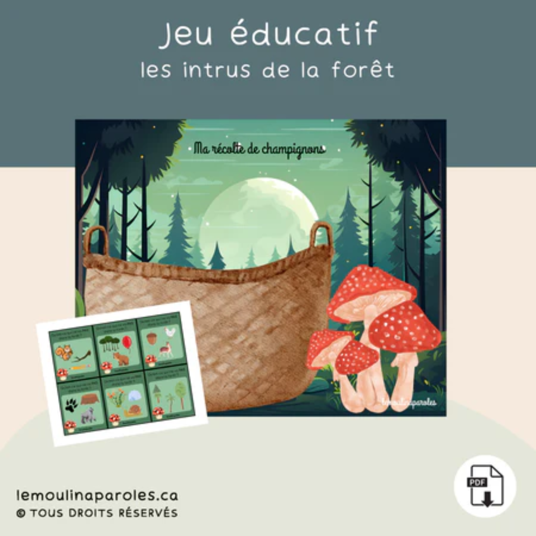 Trousse langage forêt pour enfants avec activités éducatives imprimables sur les animaux