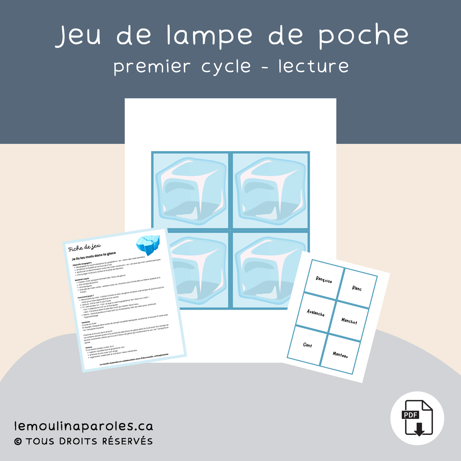 Je lis les mots dans la glace - Lampe de poche