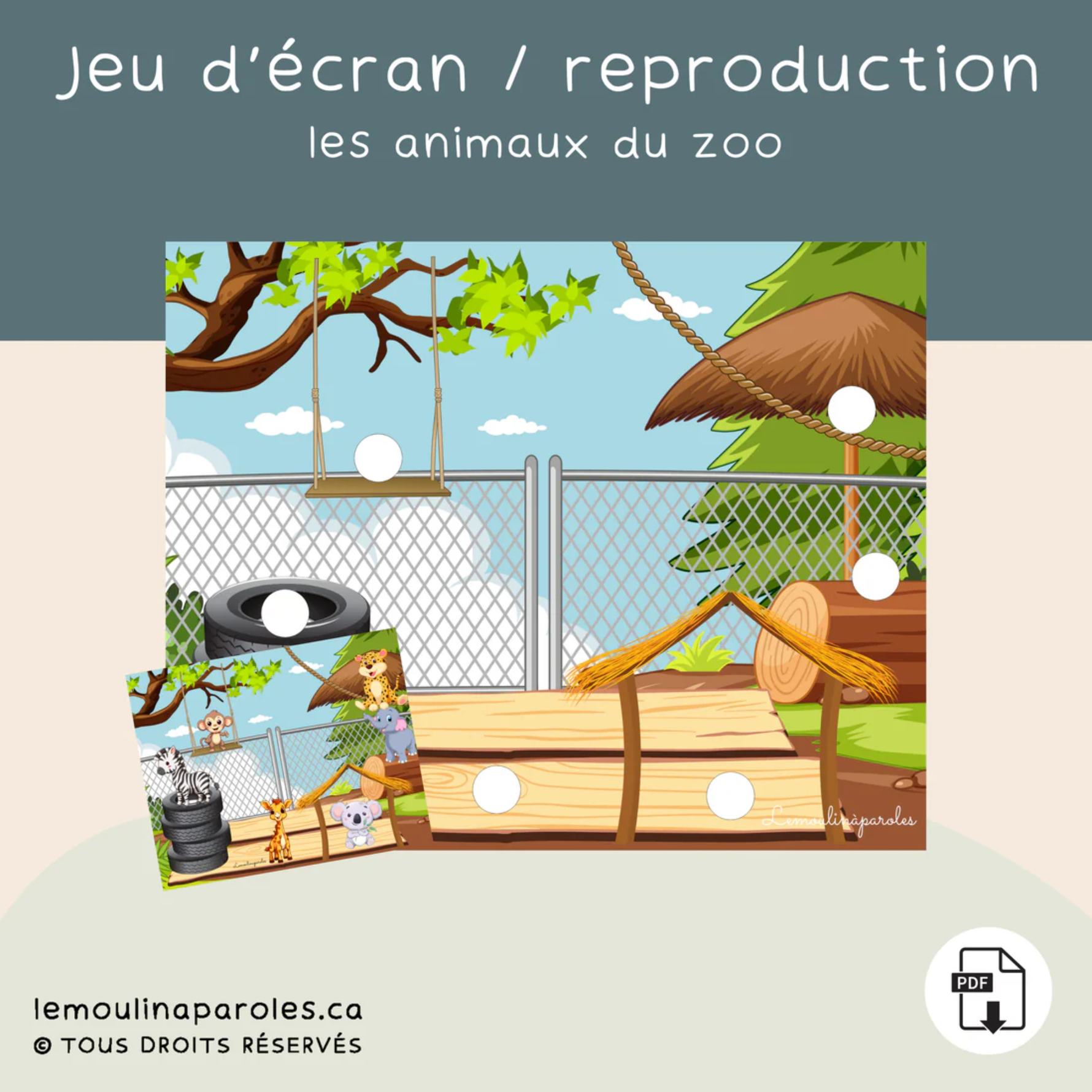 Activité langage girafe lion zèbre enfant