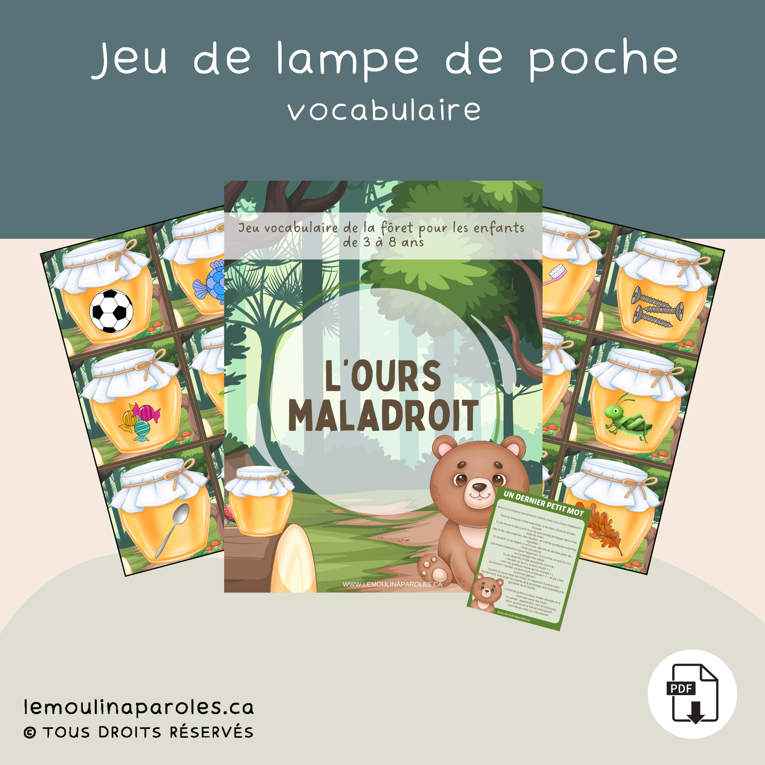 L'ours maladroit - jeu de lampe de poche