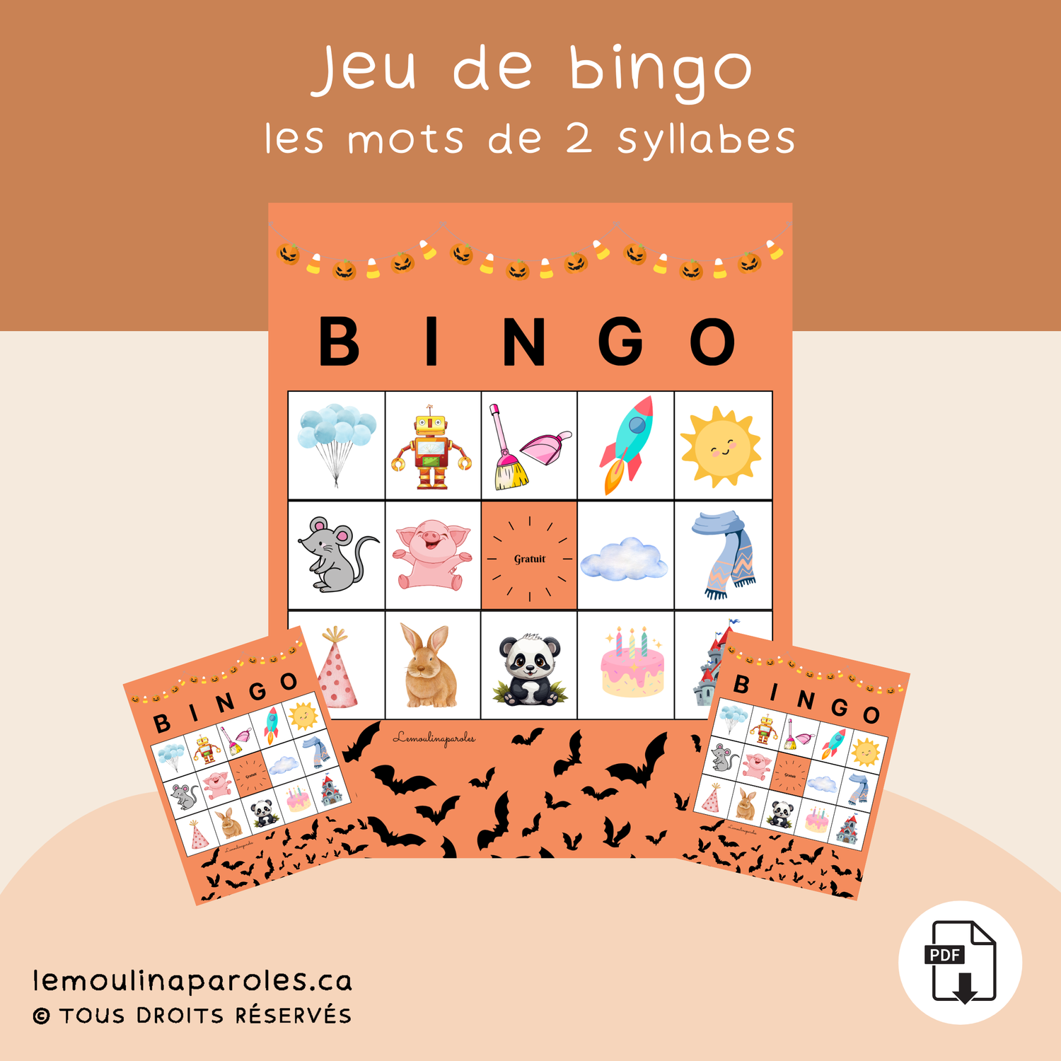 Bingo Halloween - 2 syllabes