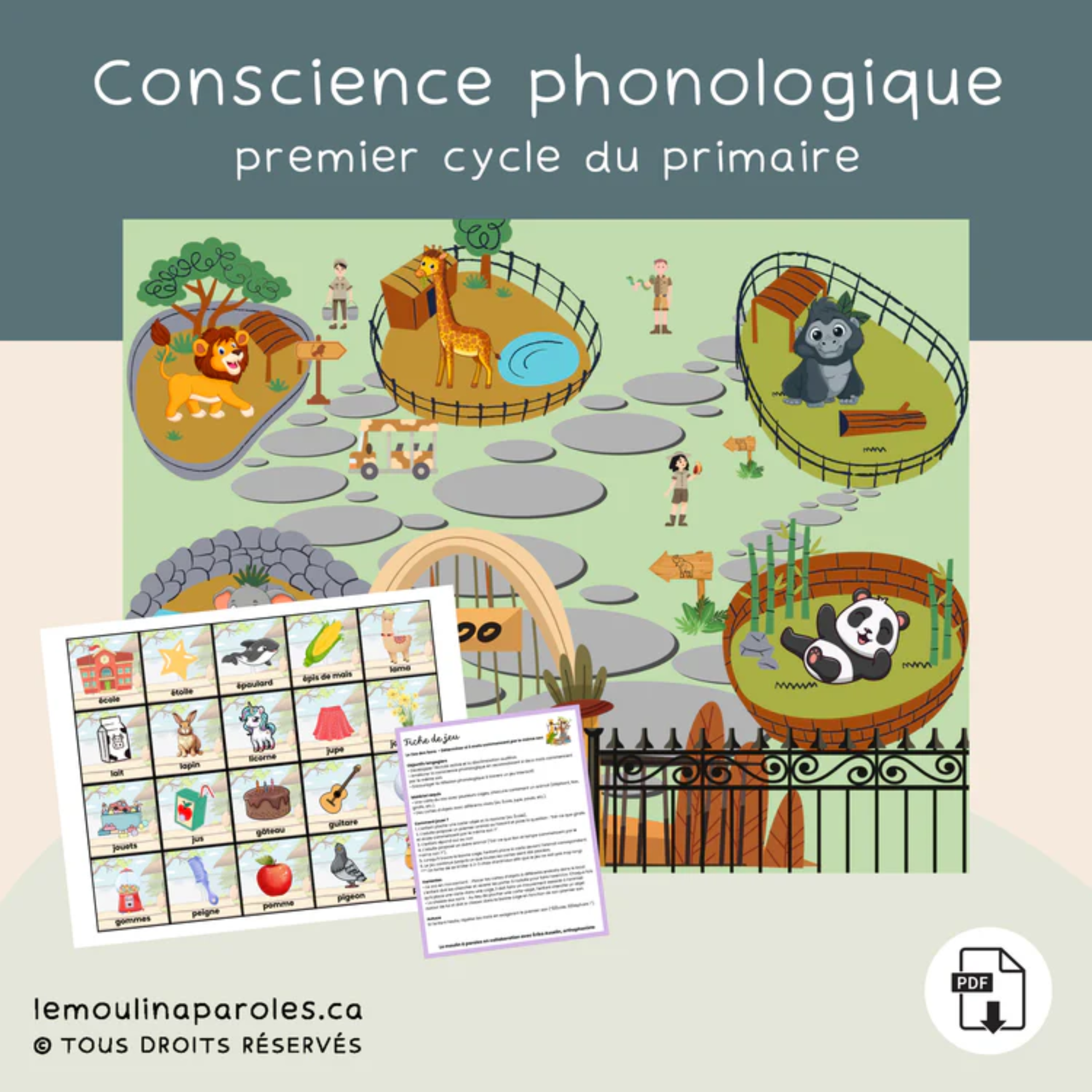 Activités langage préscolaire thème animaux imprimable