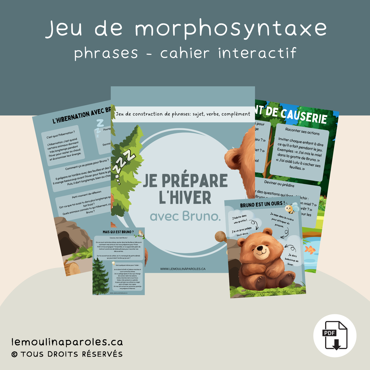 Cahier d'intervention - Je prépare l'hiver avec Bruno