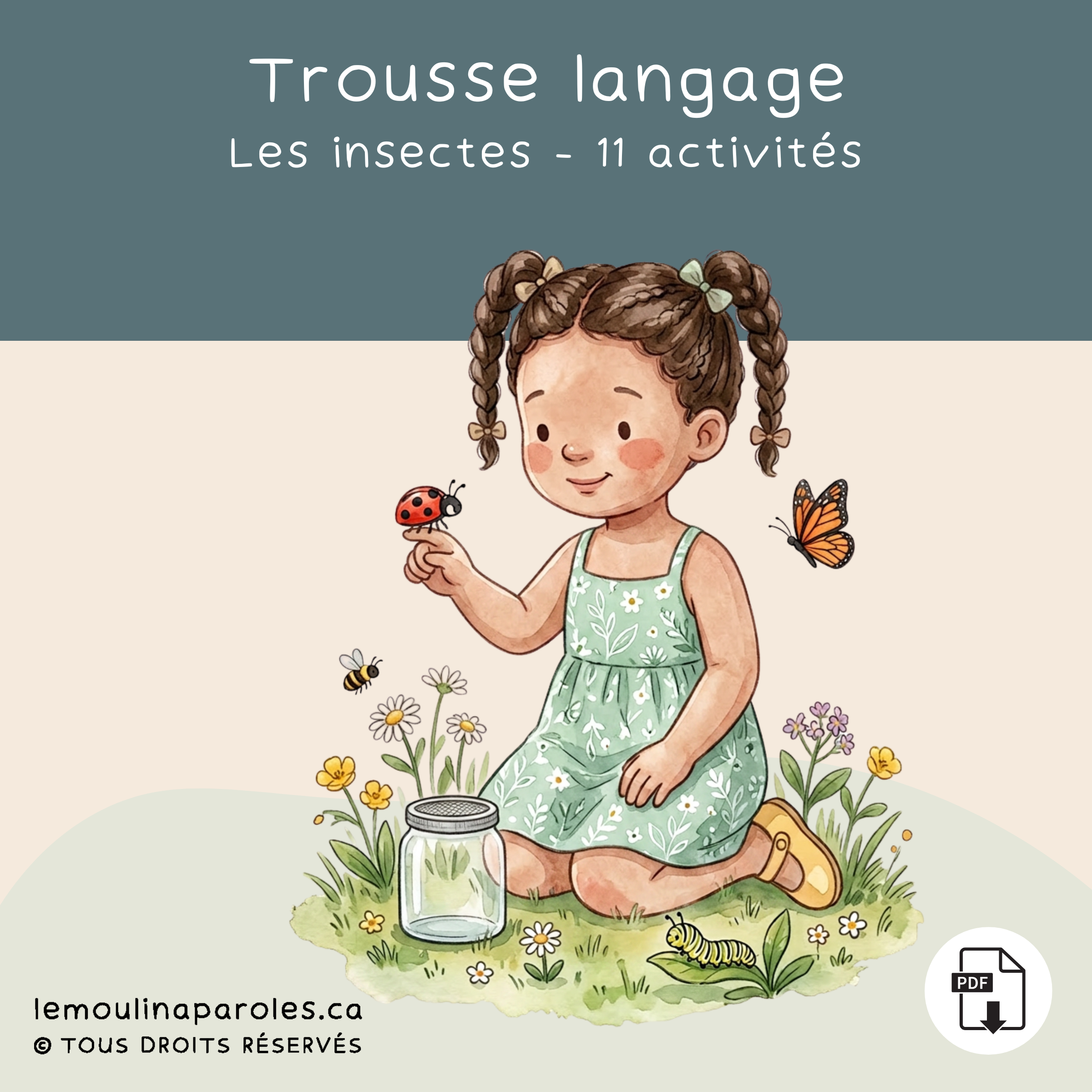Trousse langage insectes jeux éducatifs enfant PDF