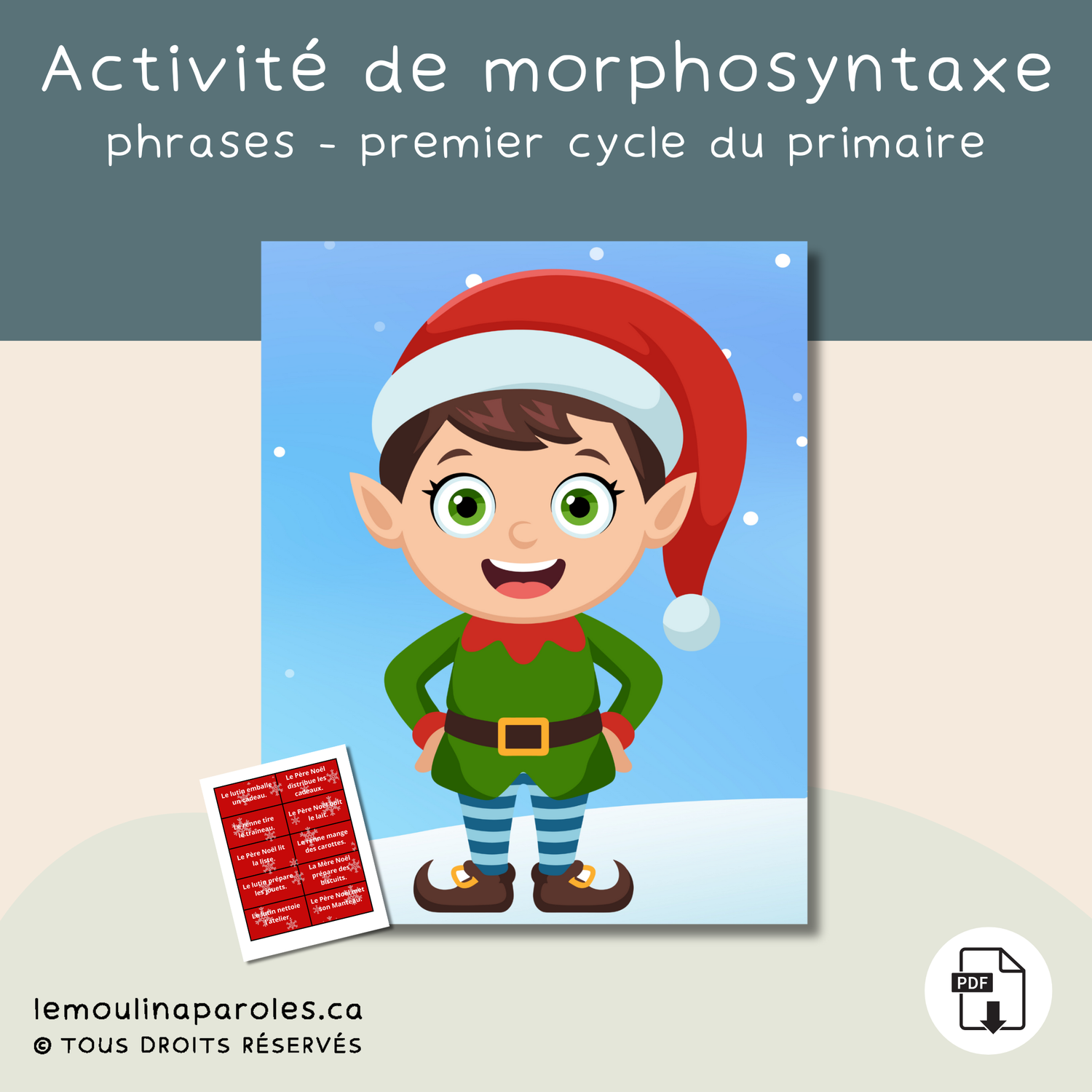 Les lutins coquins - 1er cycle - conscience morphosyntaxique