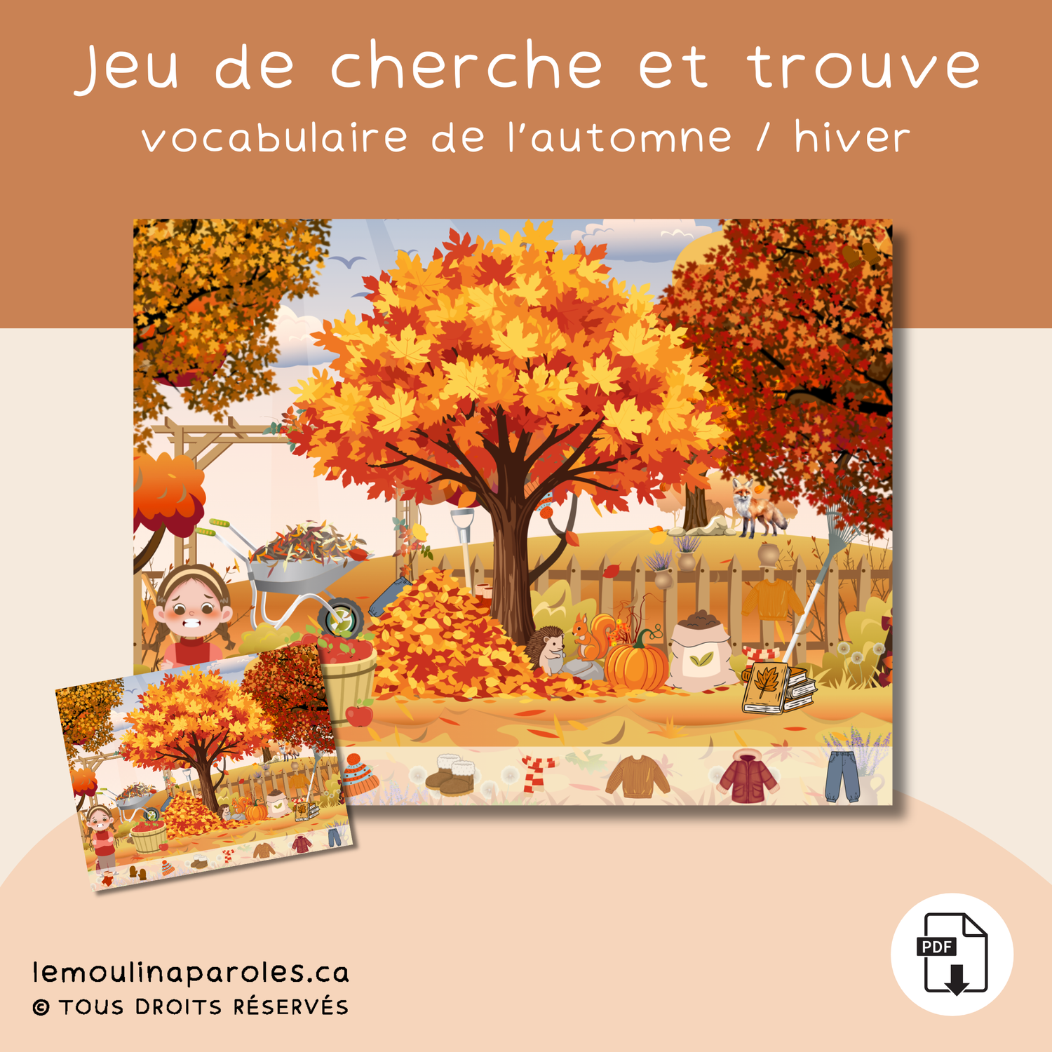 Le renard rusé a volé les vêtements - cherche et trouve