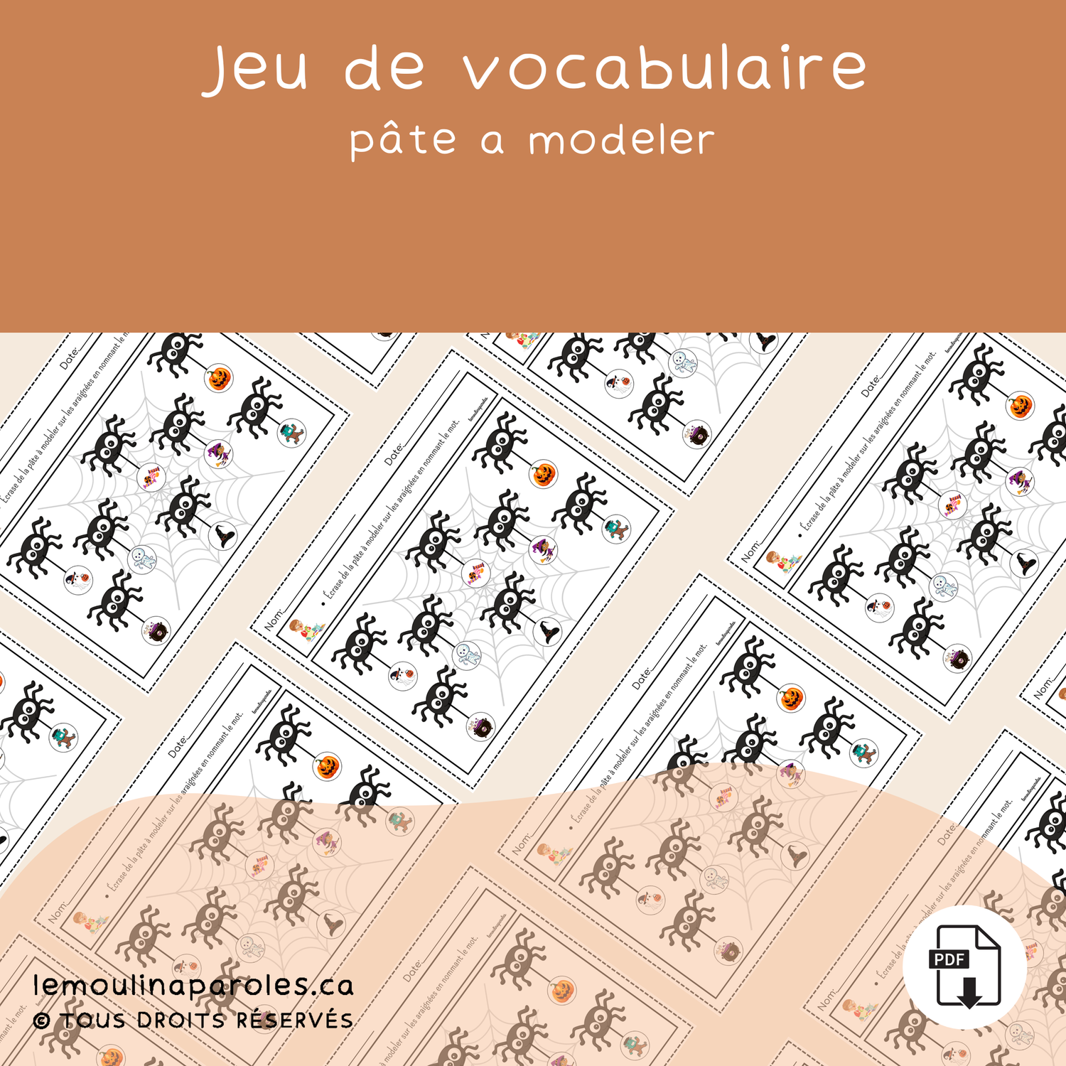 Vocabulaire Halloween ( pâte à modeler )