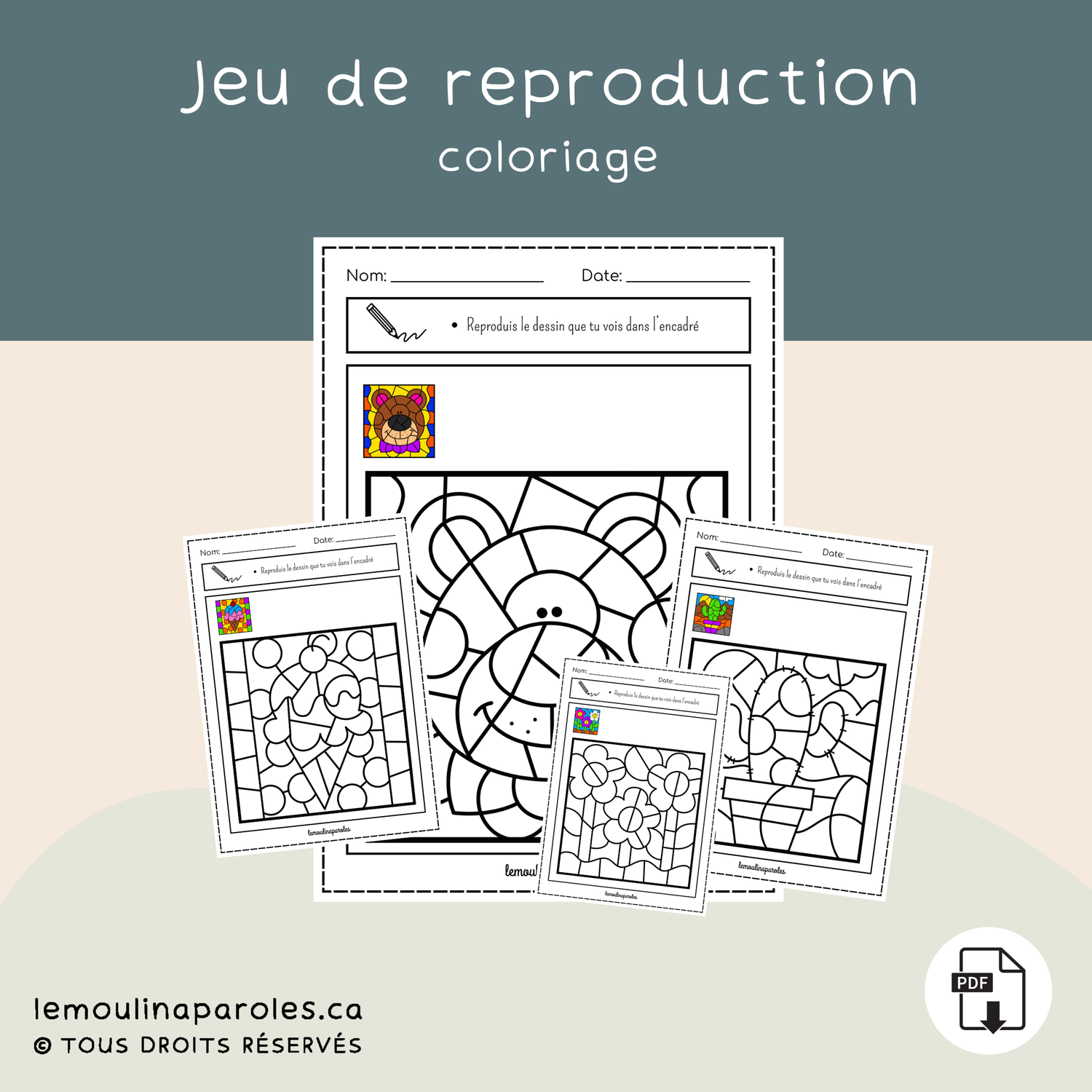 Coloriages à reproduire