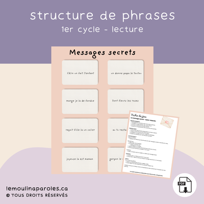 le message secret - 1er cycle - lecture