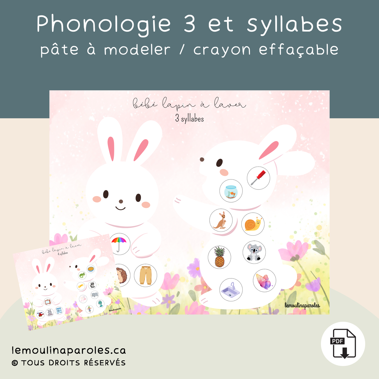 Les lapins à laver - Pâques