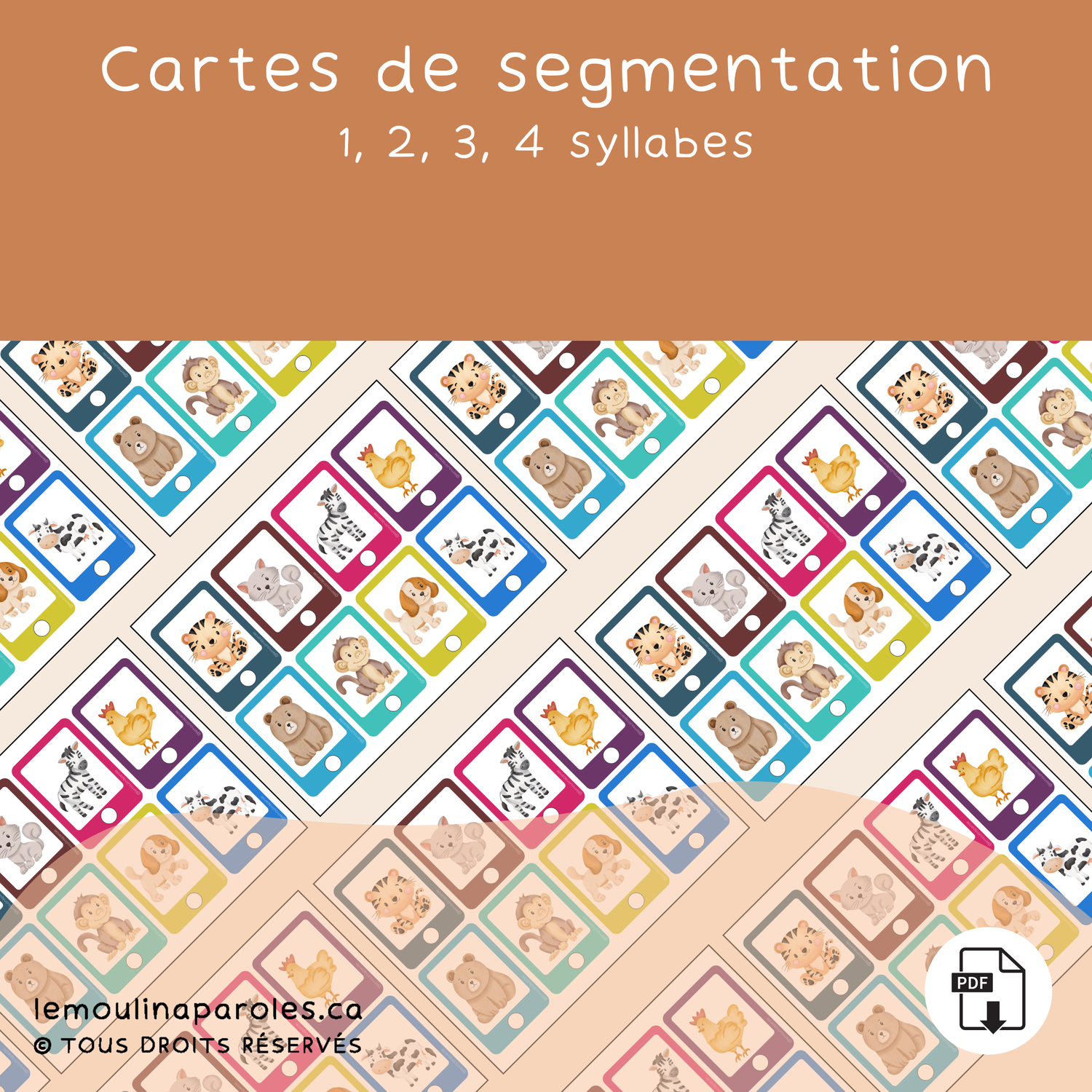Cartes de segmentation - 1,2,3,4 syllabes
