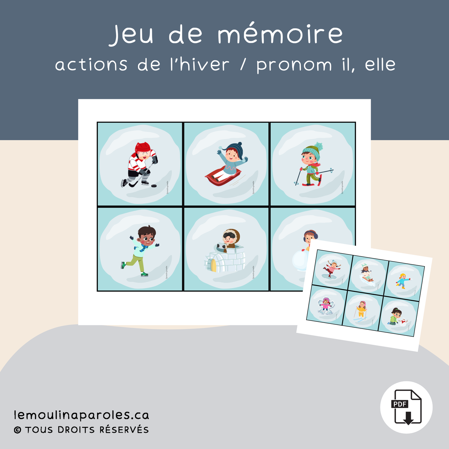 Jeu de mémoire - les actions d'hiver