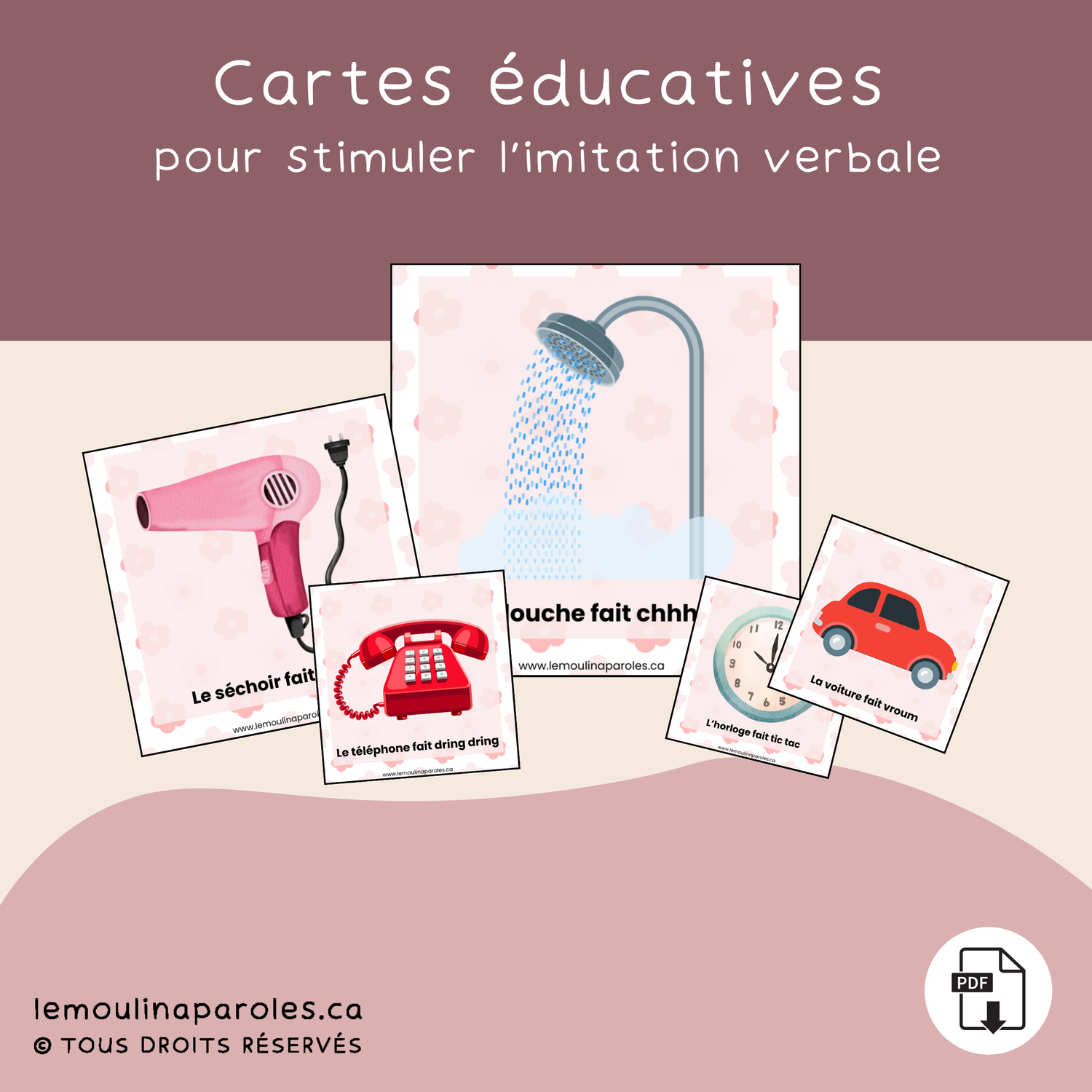 Cartes sons du quotidien – Jeu d’imitation verbale