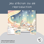 Plateau de jeu polaire pour enfants, figurines d’animaux et cartes pour apprendre DEVANT et ENTRE.