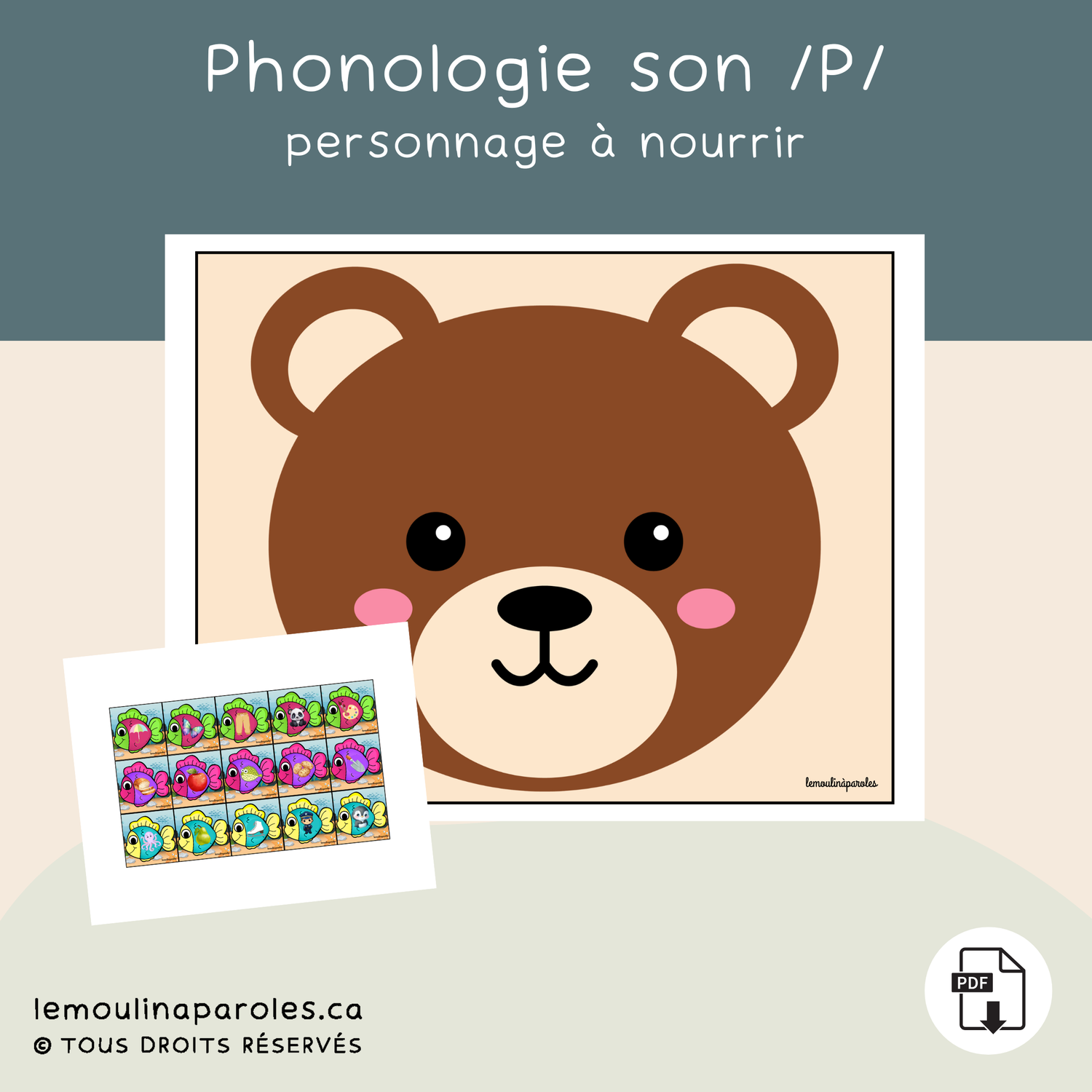 L'ours qui adore le poisson son P