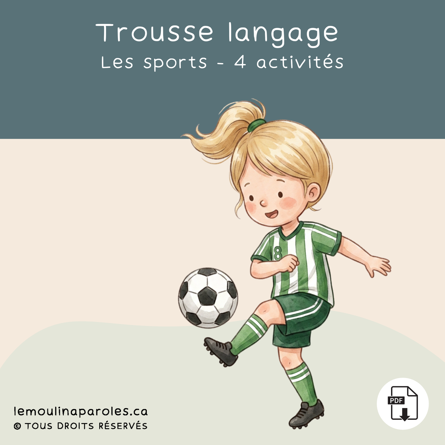 Trousse langage sports pour enfants avec activités éducatives imprimables préscolaire