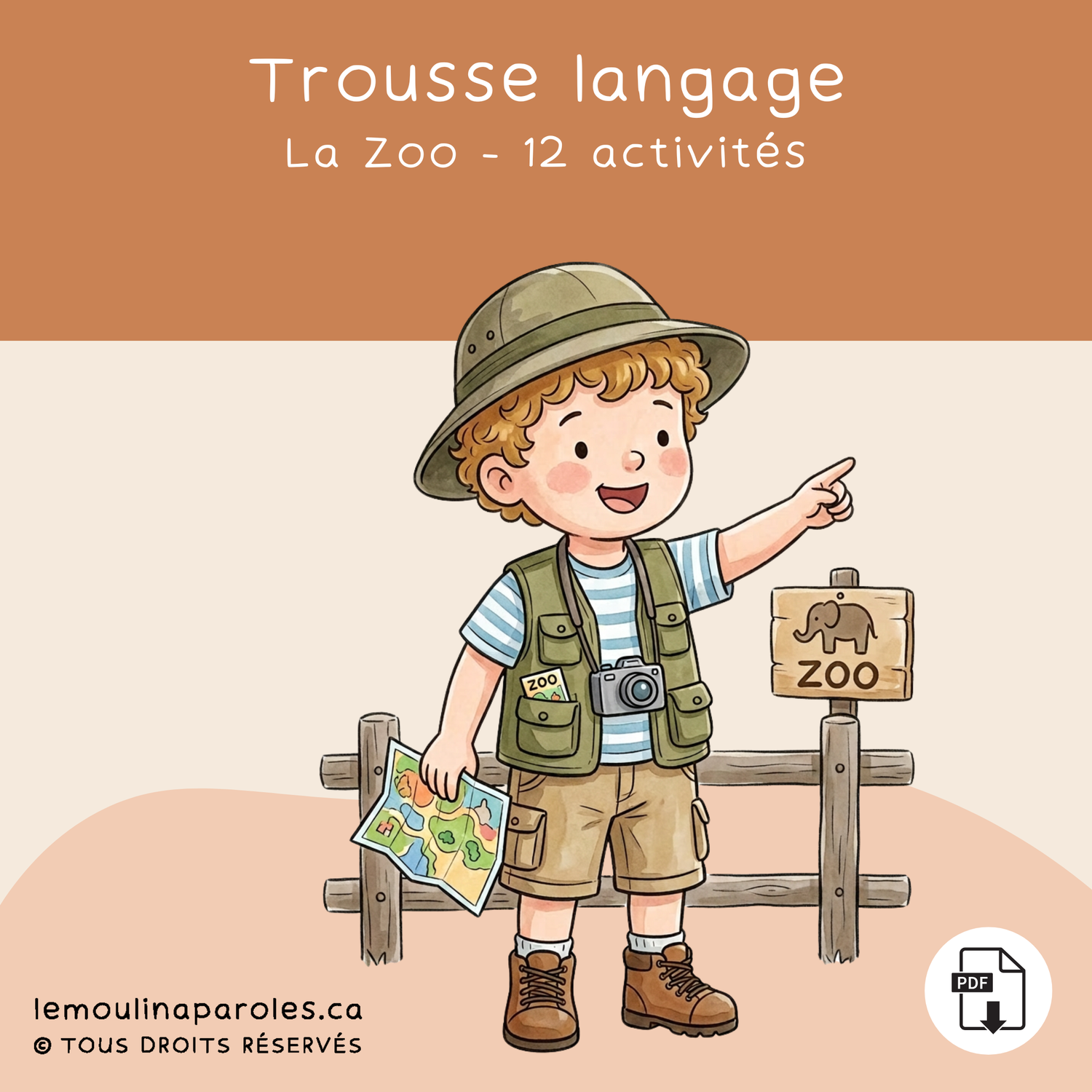 Trousse langage zoo enfants savane PDF éducatif