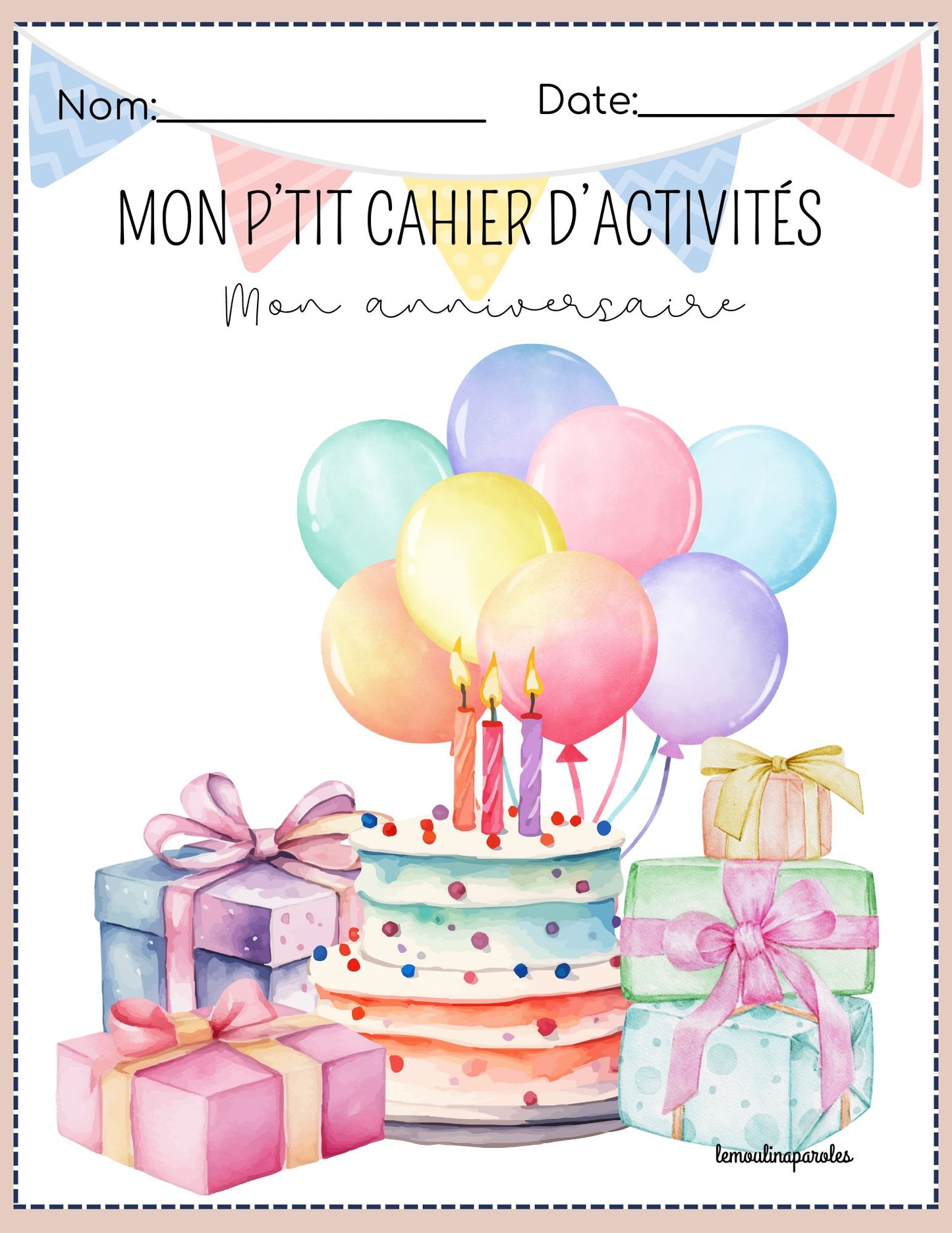 Cahier d'activités - mon anniversaire