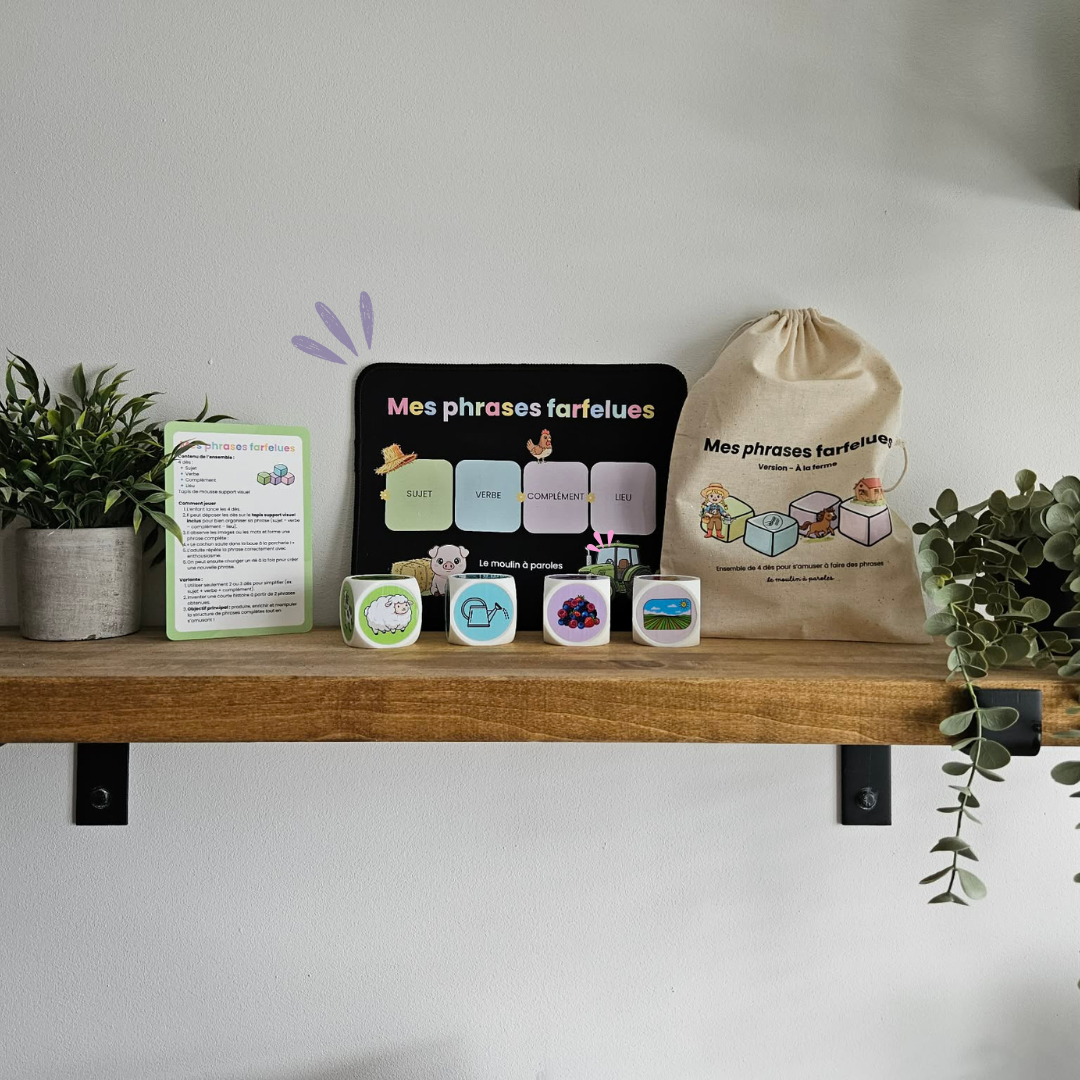 Mes phrases farfelues – Dés éducatifs pour travailler la structure de phrase | Orthophonie & Langage