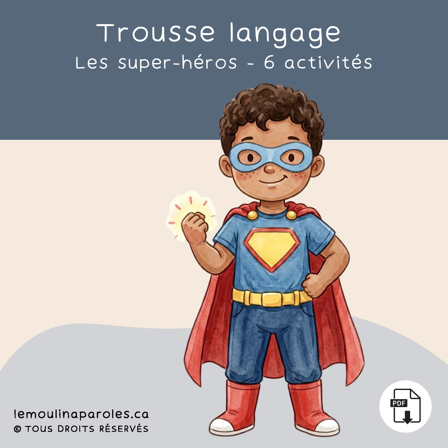 Trousse langage super-héros pour enfants avec activités éducatives imprimables préscolaire