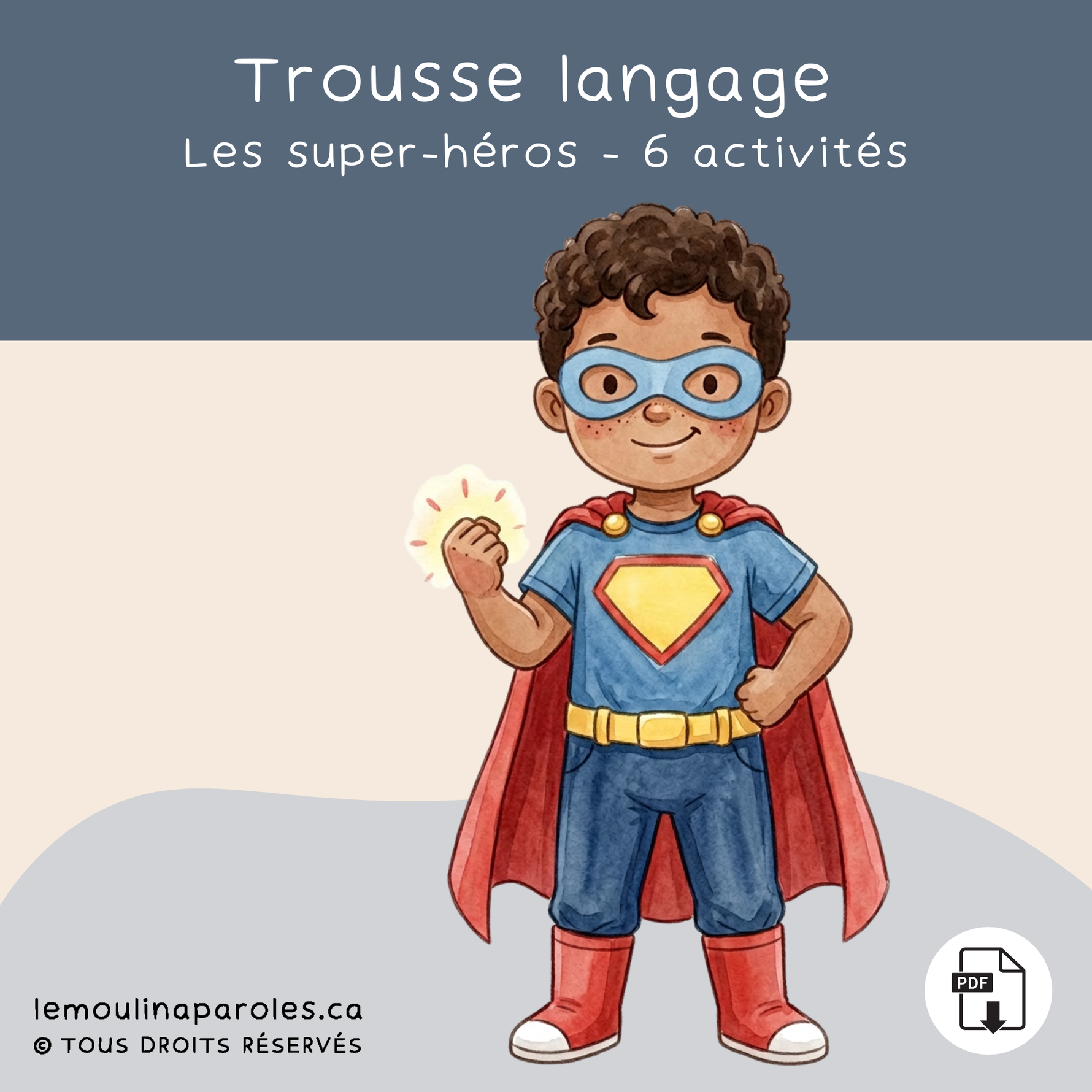 Trousse langage super-héros pour enfants avec activités éducatives imprimables préscolaire