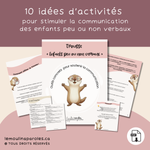 Couverture de la trousse d’idées d’activités pour enfants peu ou non verbaux – PDF éducatif Le Moulin à Paroles