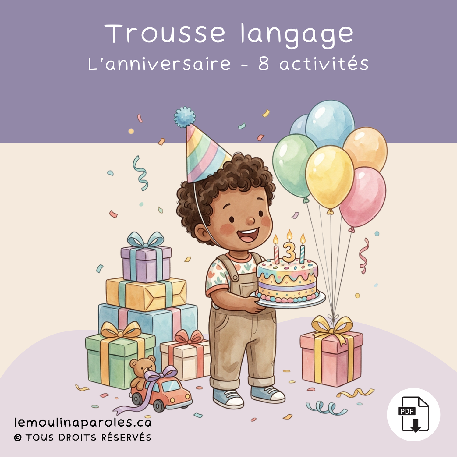 Jeux éducatifs vocabulaire anniversaire enfant