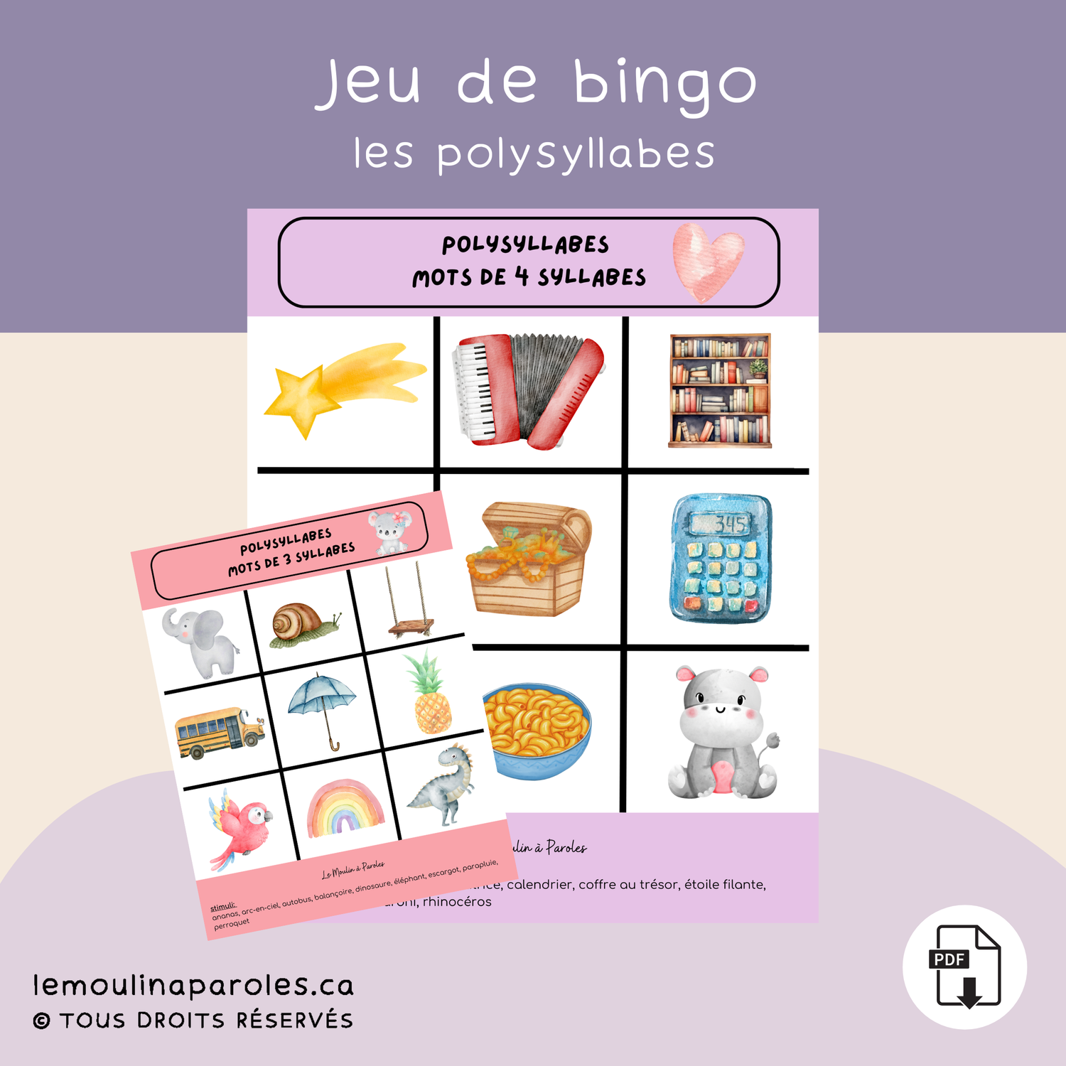 Bingo polysyllabiques