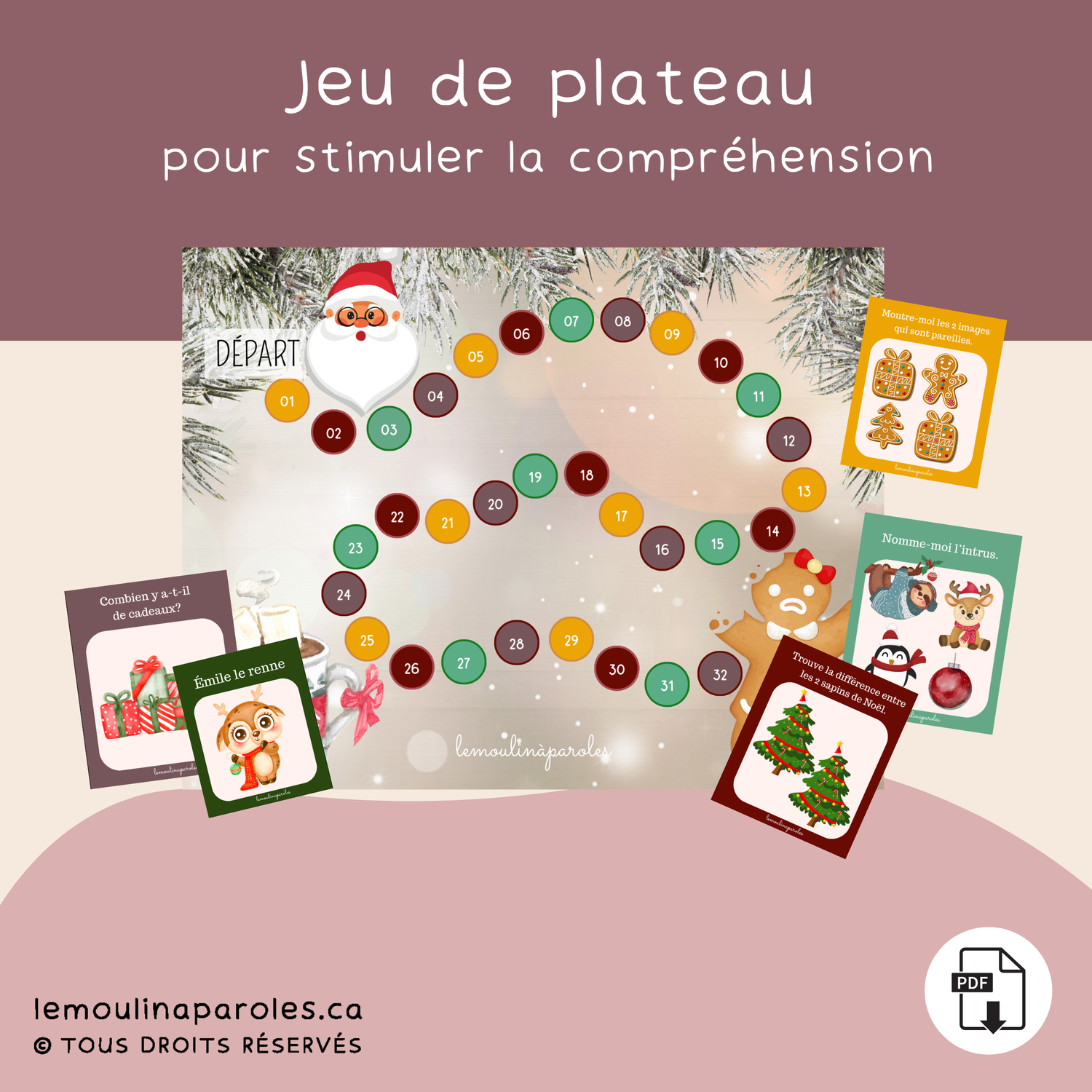 Jeu éducatif Noël – Retrouve le voleur de biscuit