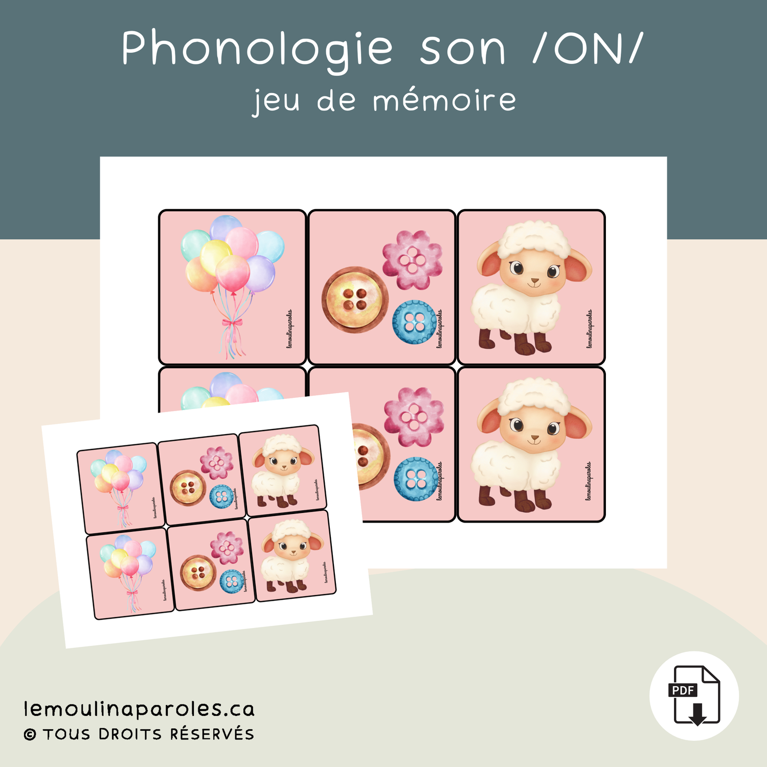 Jeu de mémoire - son /ON/