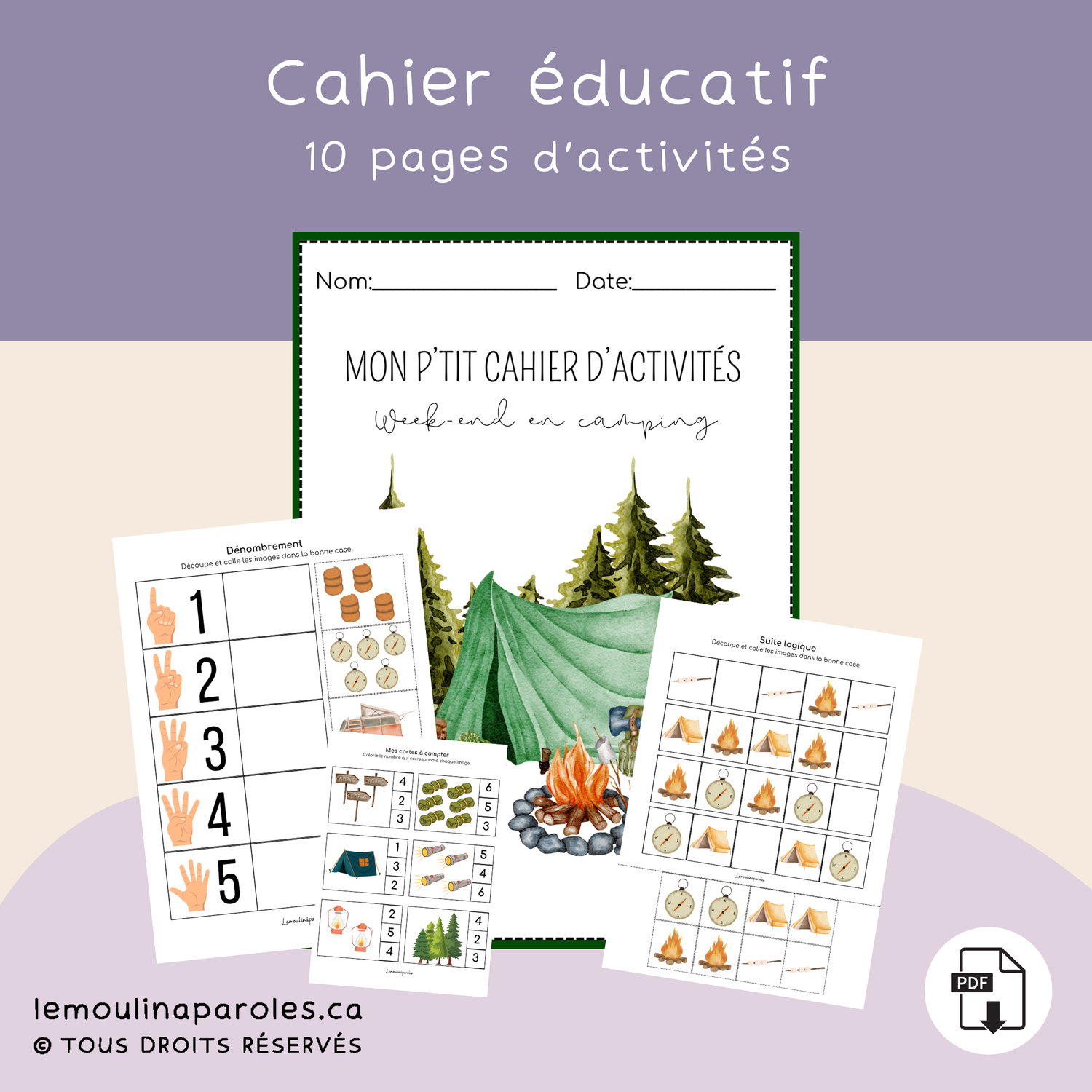 Cahier d'activités - week-end en camping