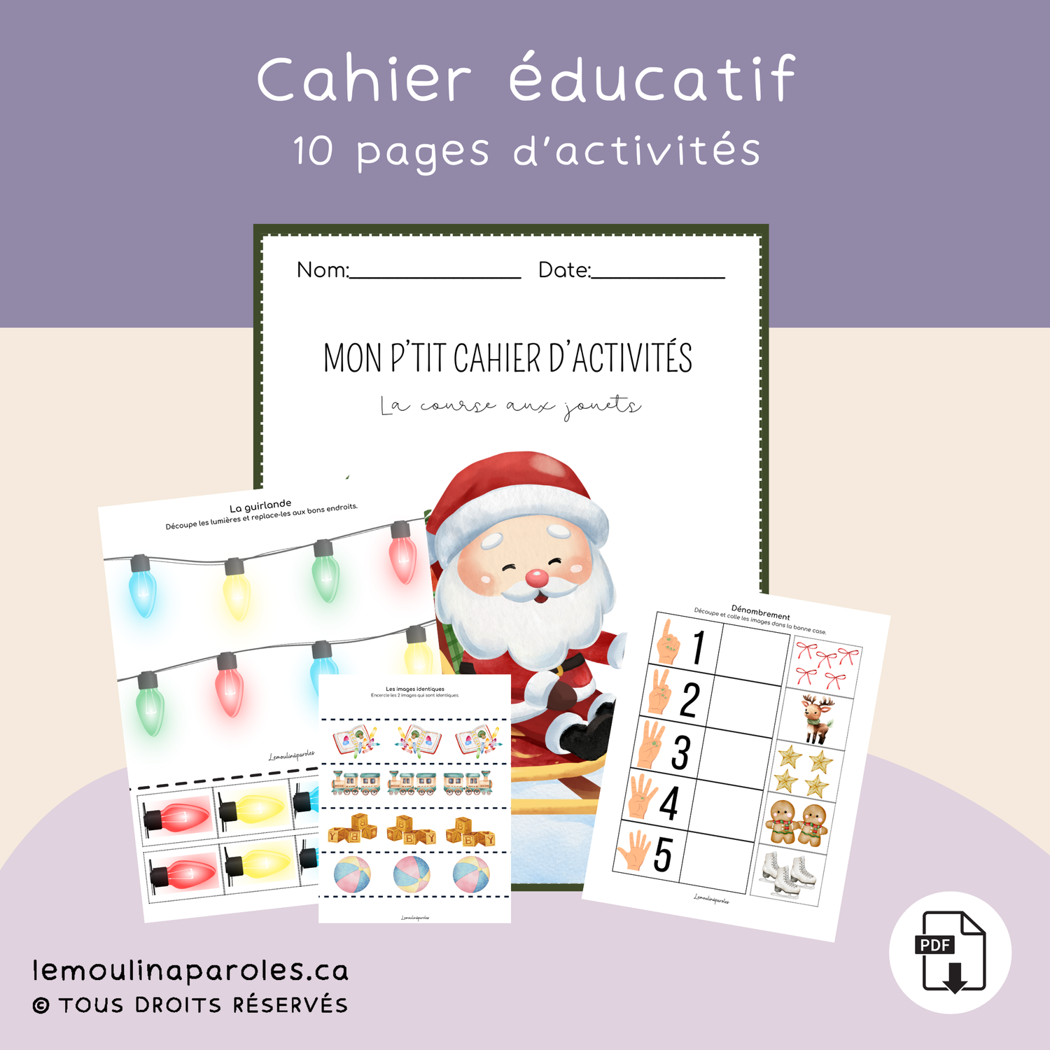 Cahier d'activités - la course aux jouets