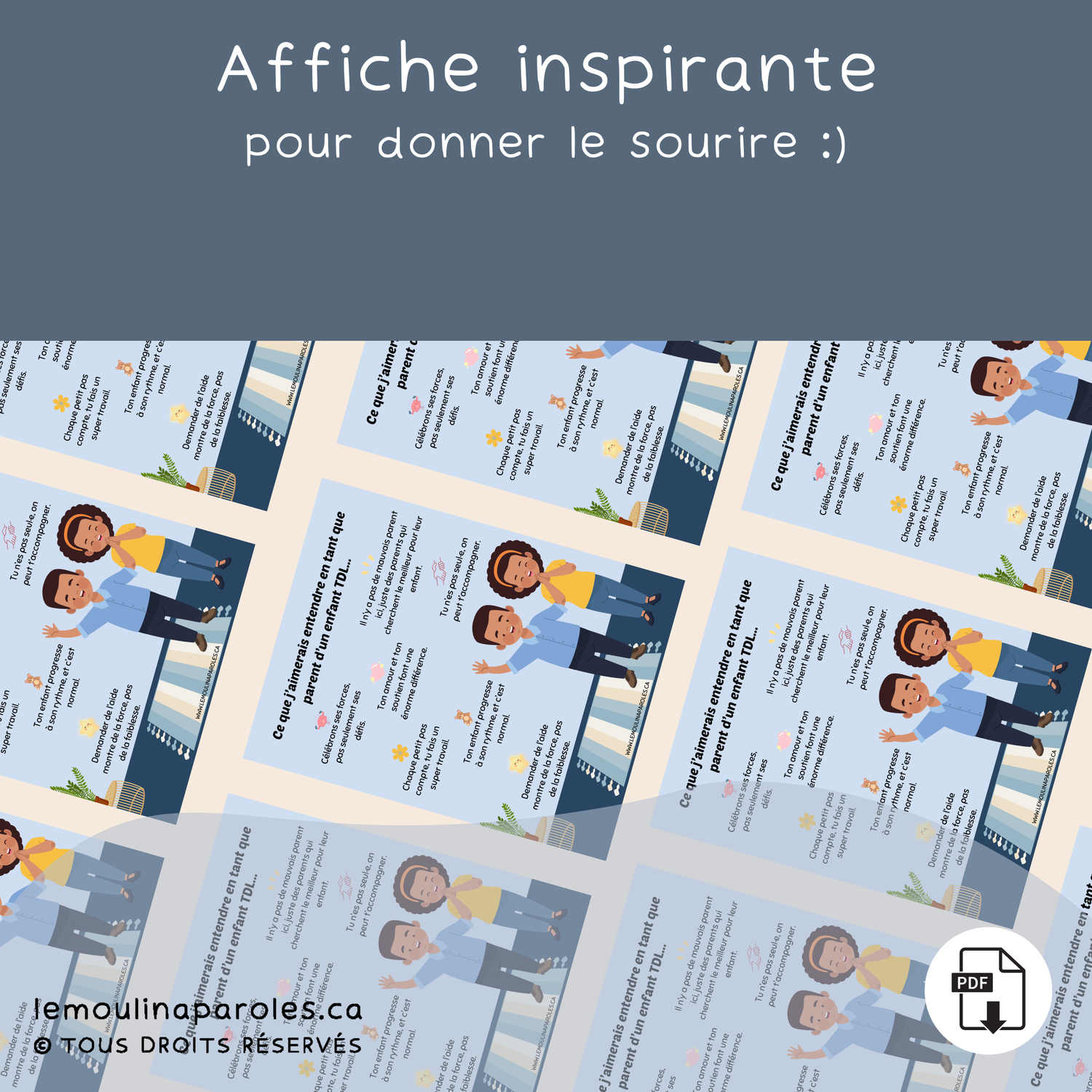 Affiche coup d'coeur pour les parents d'un TDL