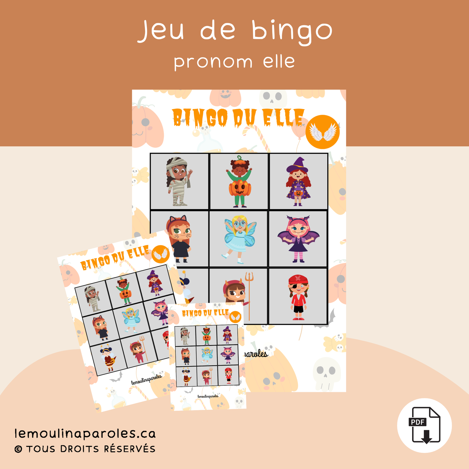 Bingo Halloween pronom /ELLE/