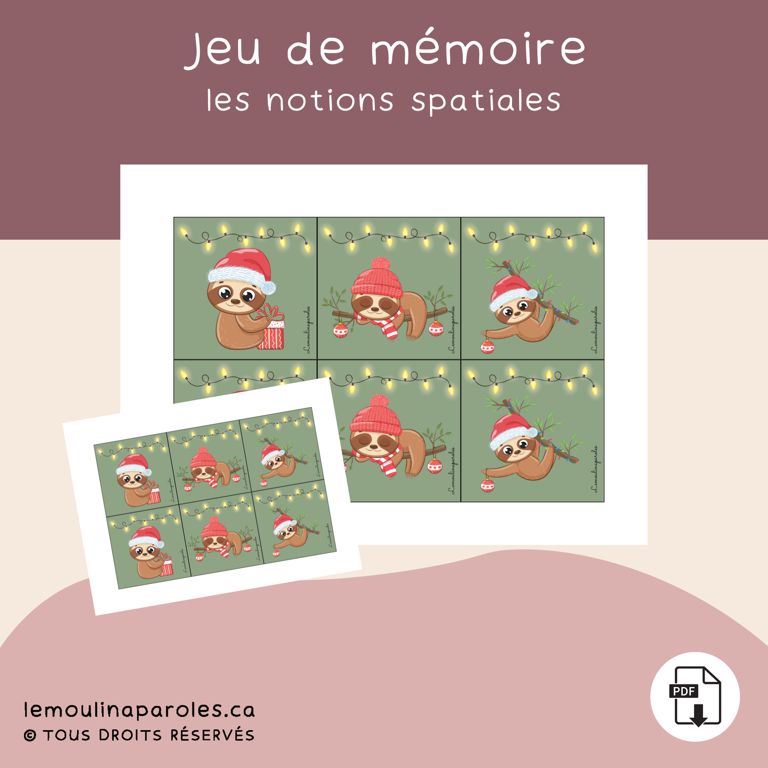 Paresseux, rennes et pingouin