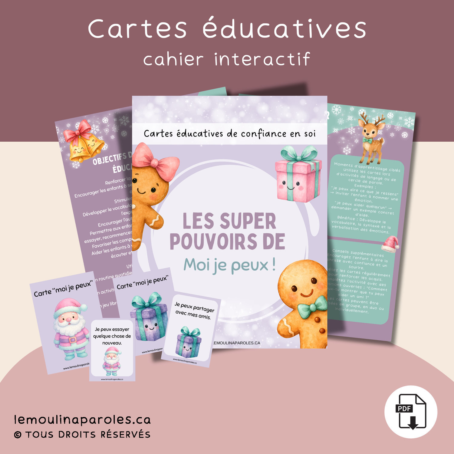 Cartes d’affirmation “Moi je peux” – 3 à 8 ans | Confiance en soi & stimulation du langage