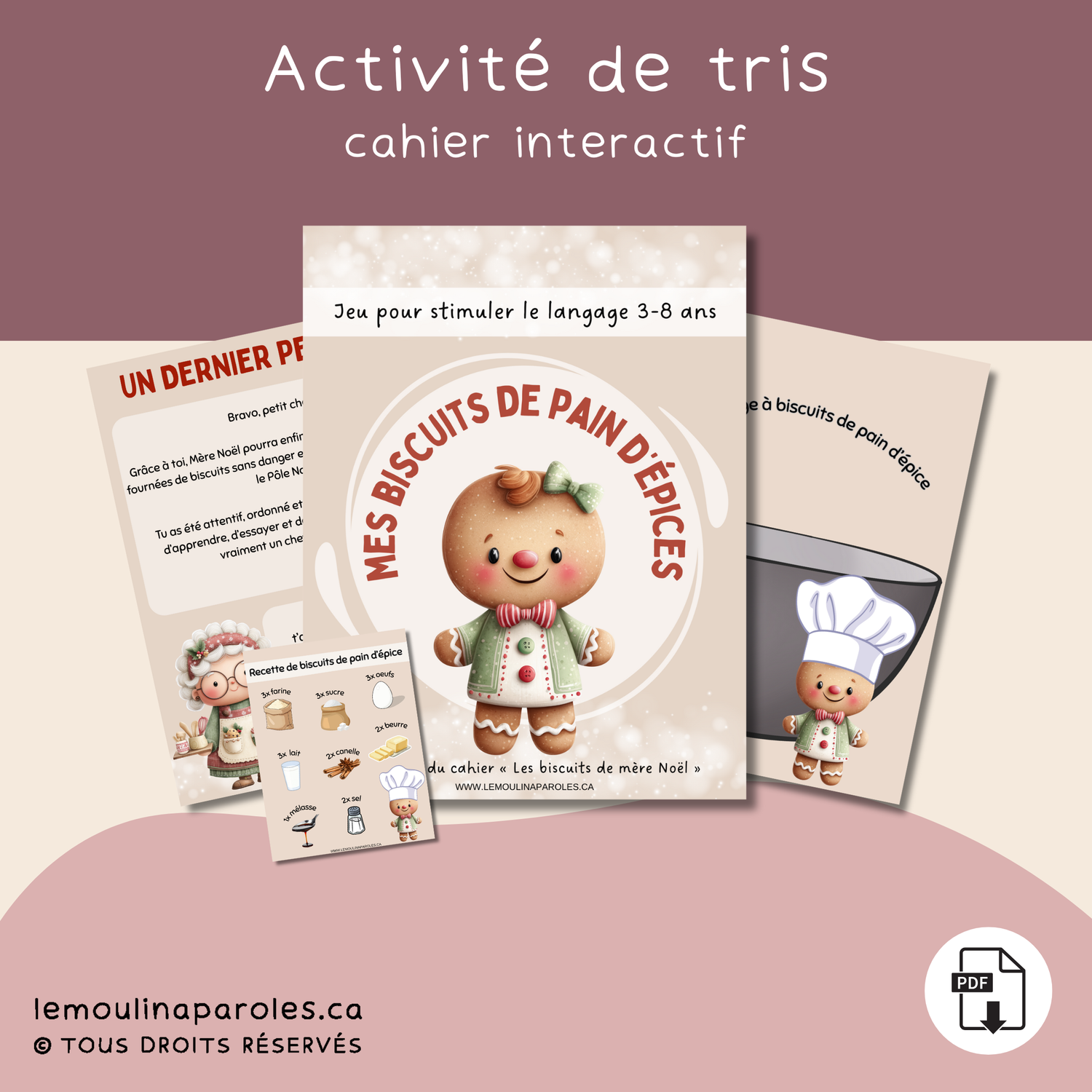 Jeu éducatif de Noël – “Dans mon bol je mets…” | Langage, Vocabulaire & Tri