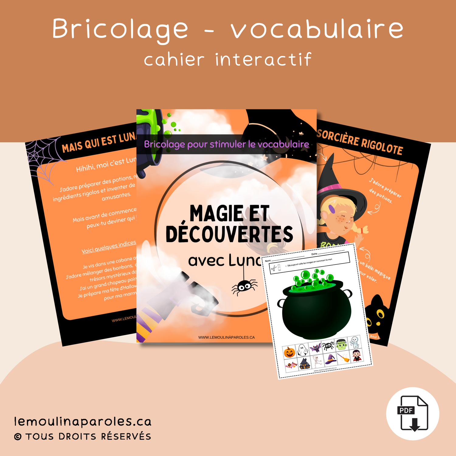 Luna la sorcière rigolote – Bricolage d’Halloween et vocabulaire