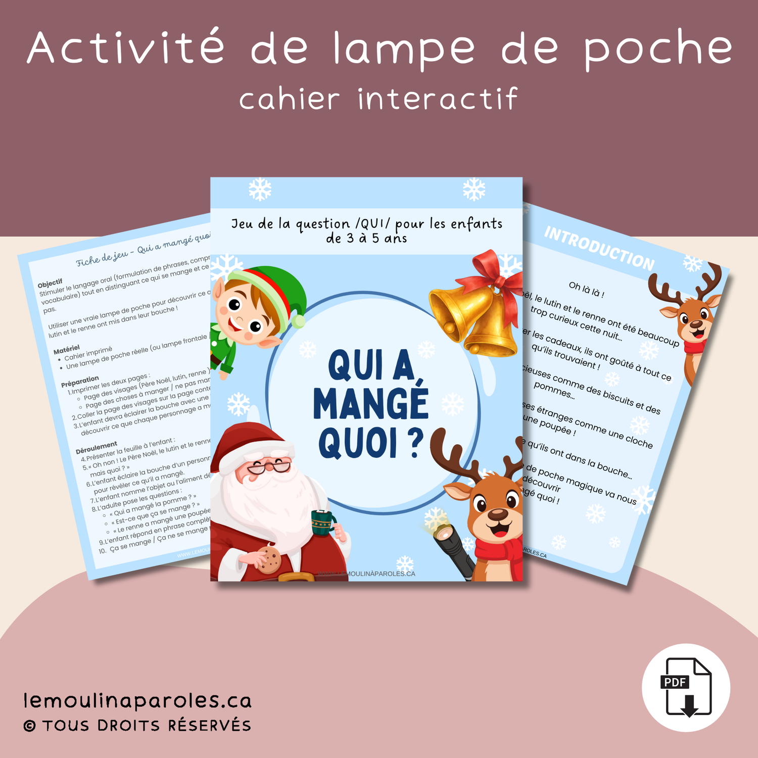 Oh là là ! Qu’ont-ils mangé ? – Jeu de Noël pour stimuler le langage (3-6 ans)