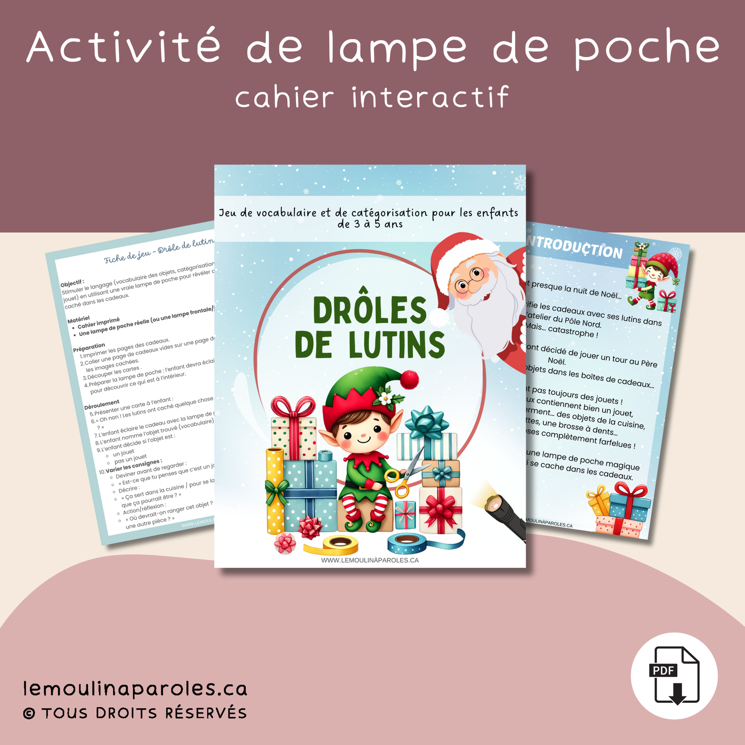 Les Lutins Cachottiers – Jeu de Noël avec Lampe de Poche | Stimulation du Langage (3-6 ans)