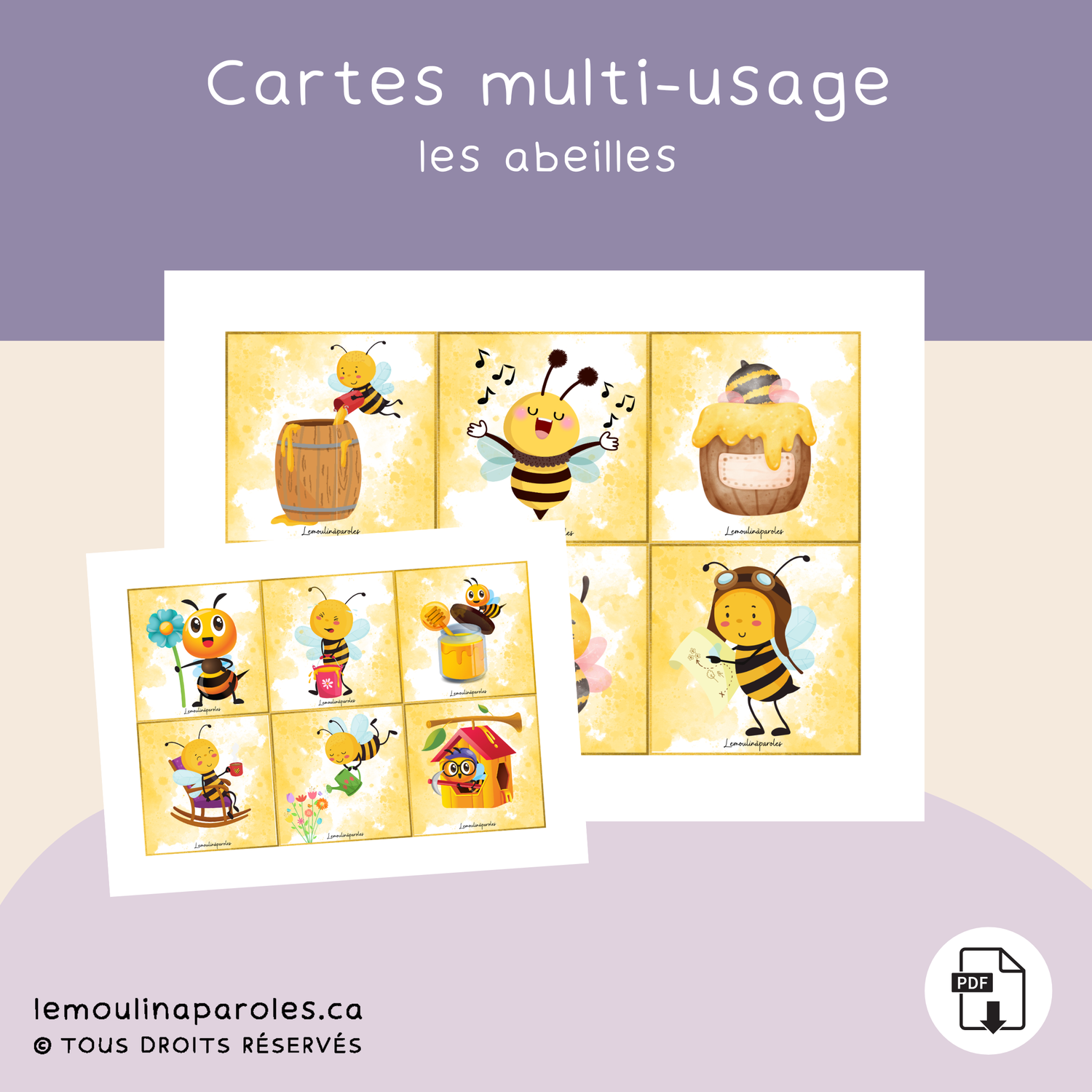 Abeilles et marguerites