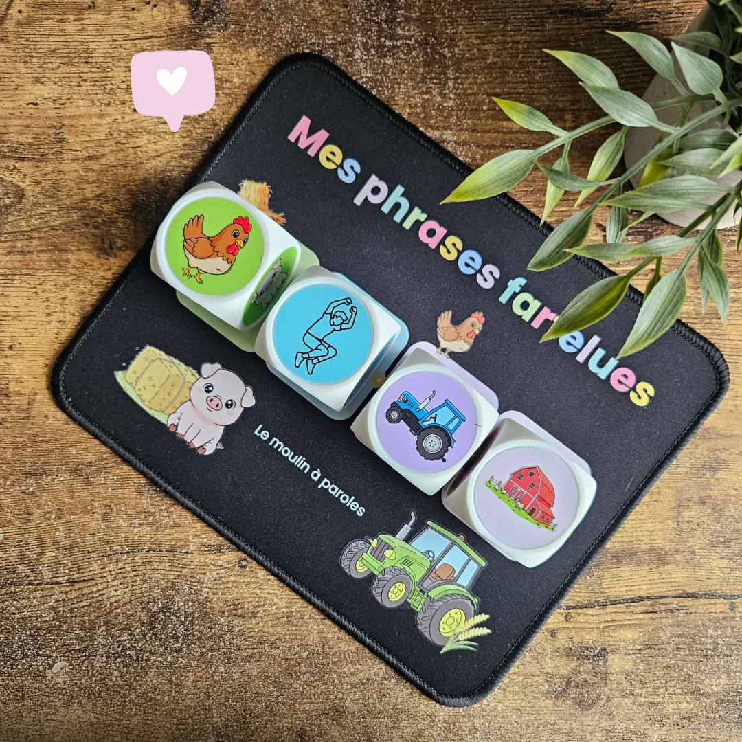 Mes phrases farfelues – Dés éducatifs pour travailler la structure de phrase | Orthophonie & Langage