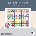 Trousse langage enfants les 5 sens avec activités éducatives PDF incluant jeux d’association, phrases et vocabulaire