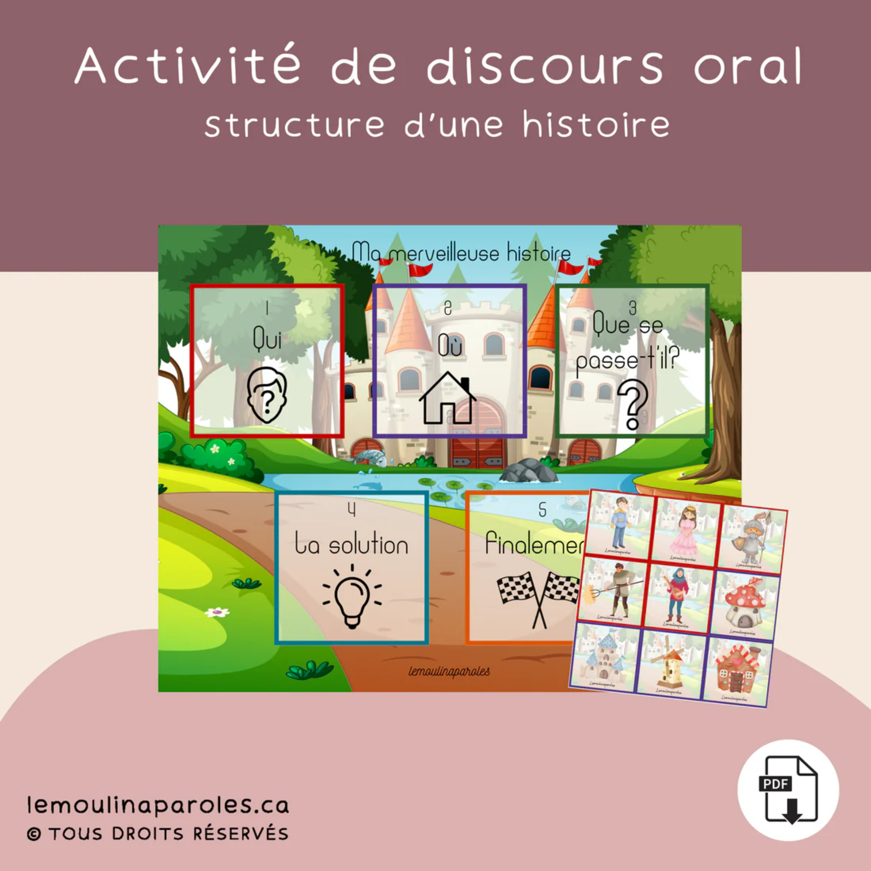 Jeux éducatifs château vocabulaire enfant préscolaire