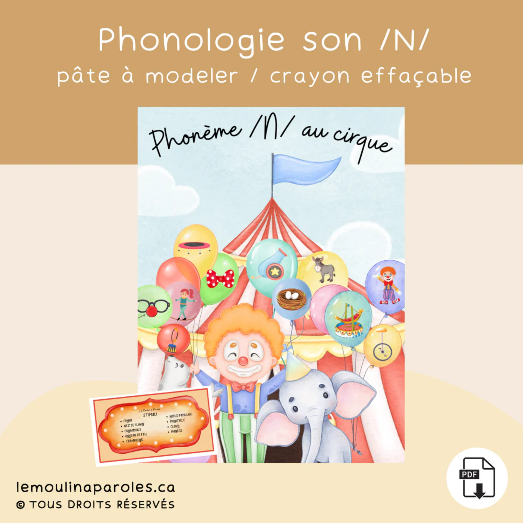 Trousse langage cirque jeux éducatifs enfant PDF
