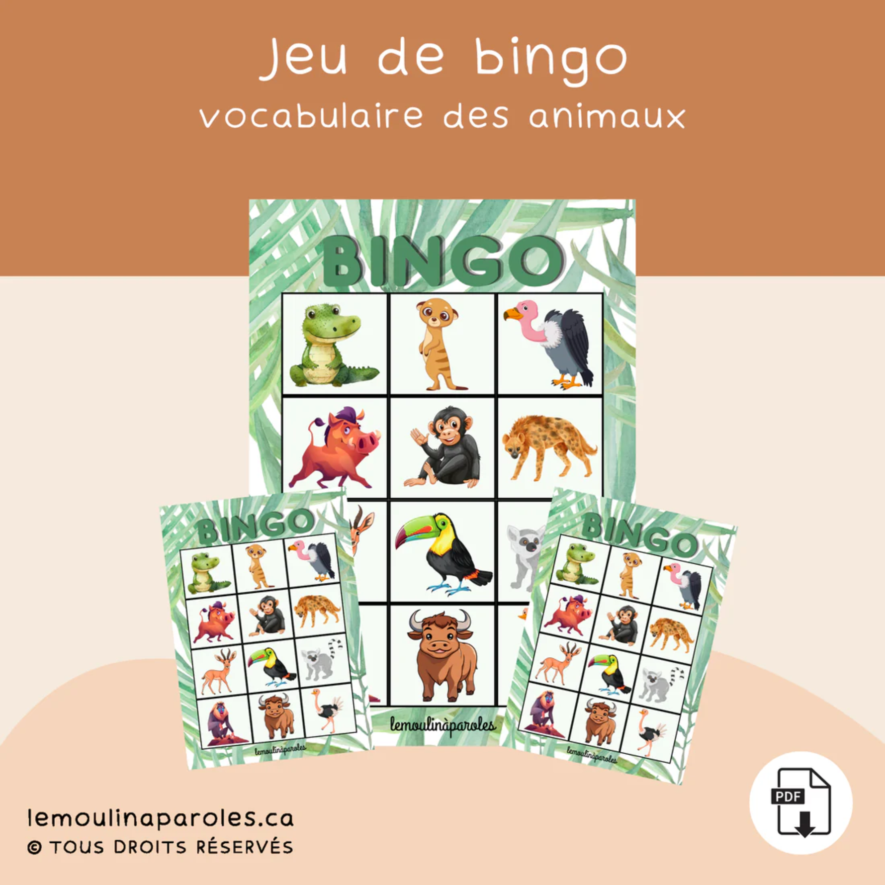 Activités langage préscolaire thème animaux imprimable